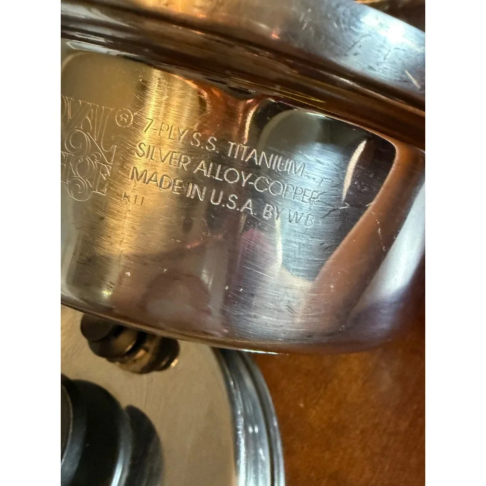 Royal Prestige 7-Ply Stainless Steel Silver Alloy Copper Saucepan Set USA Made